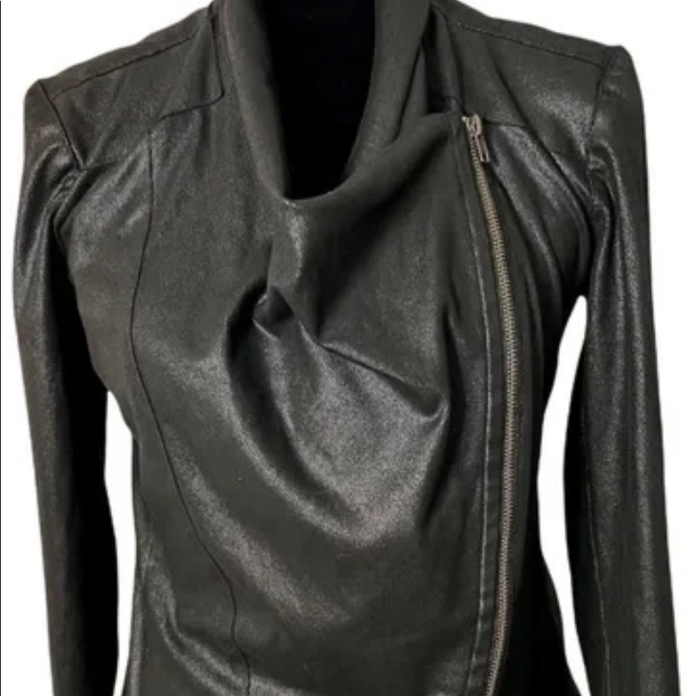 Mote Faux Suede Drape Shirt Jacket with Asymmetrical Zipper Women's Size Small